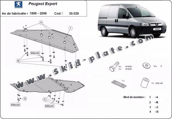 Steel skid plate for Peugeot Expert
