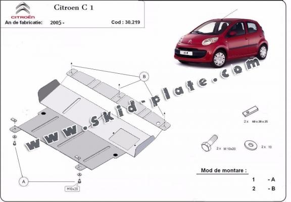 Steel skid plate for Citroen C 1