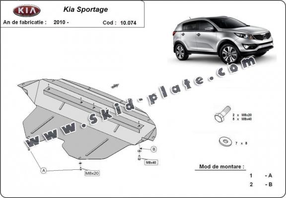 Steel skid plate for Kia Sportage