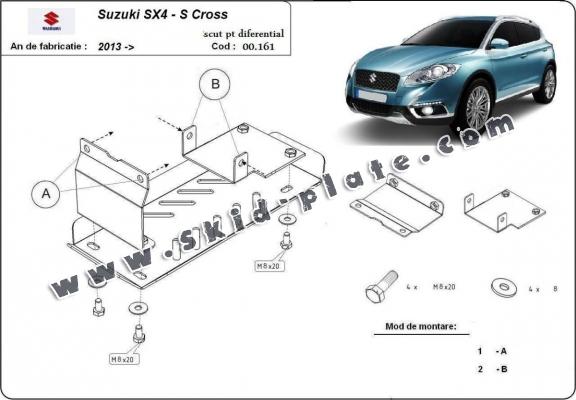 Steel diferential skid plate for Suzuki S-Cross - 4WD