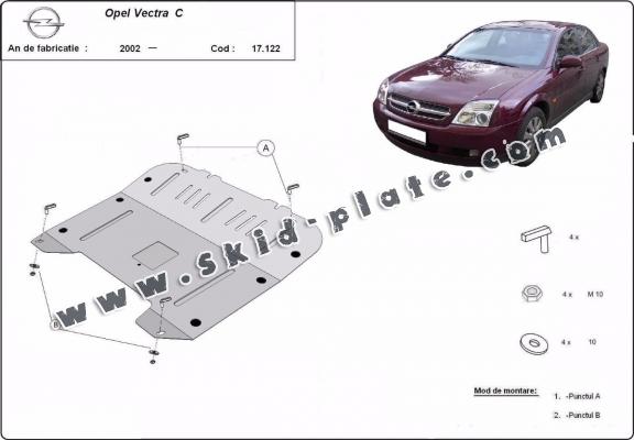 Steel skid plate for Opel Vectra C