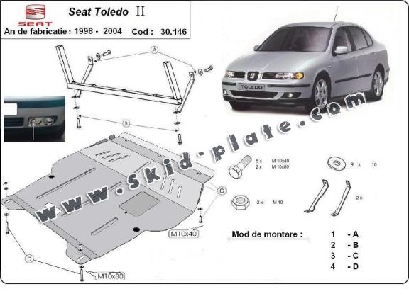 Steel skid plate for Seat Toledo 2