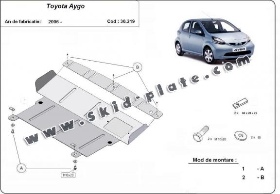 Steel skid plate for Toyota Aygo AB10