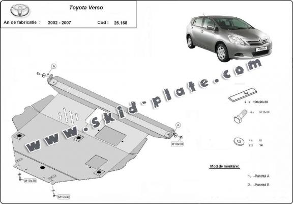 Steel skid plate for Toyota Corolla Verso