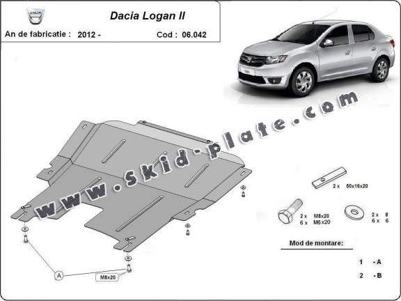 Steel skid plate for Dacia Logan 2