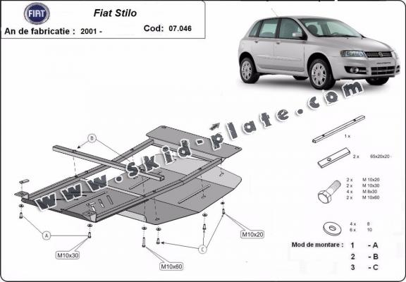 Steel skid plate for Fiat Stilo