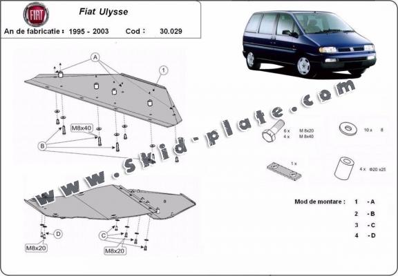 Steel skid plate for Fiat Ulysse