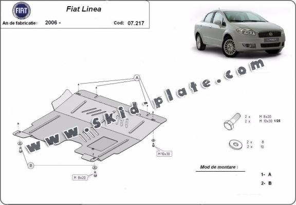 Steel skid plate for Fiat Linea