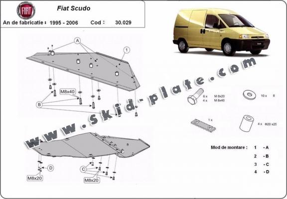 Steel skid plate for Fiat Scudo