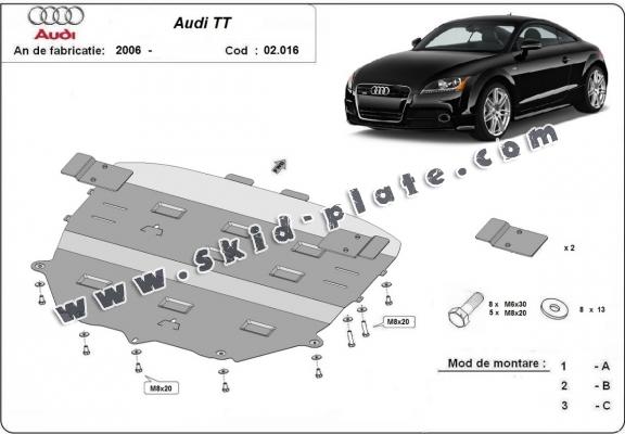 Steel skid plate for Audi TT