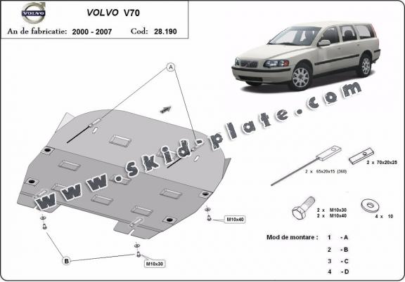 Steel skid plate for Volvo V70