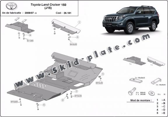 Steel skid plate for Toyota Land Cruiser 150