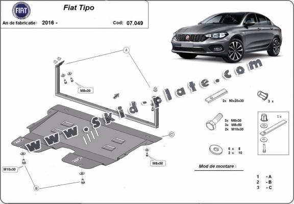 Steel skid plate for Fiat Tipo