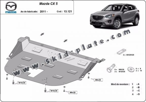 Steel skid plate for Mazda CX5