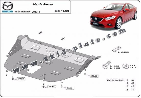 Steel skid plate for Mazda Atenza