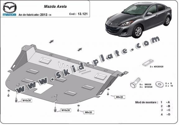 Steel skid plate for Mazda Axela