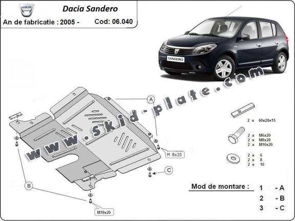 Steel skid plate for Dacia Sandero