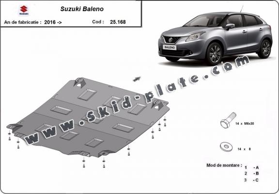 Steel skid plate for Suzuki Baleno