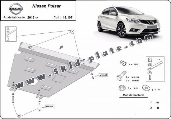 Steel skid plate for Nissan Pulsar