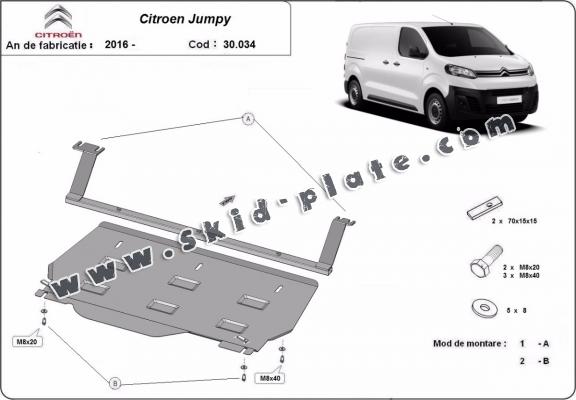 Steel skid plate for Citroen Jumpy Panel Van
