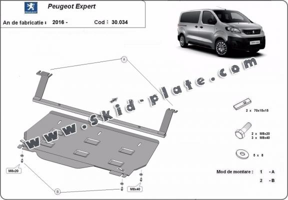 Steel skid plate for Peugeot Expert Panel Van