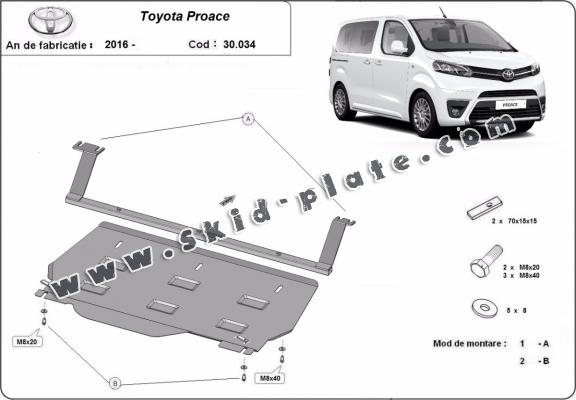 Steel skid plate for Toyota Proace Panel Van