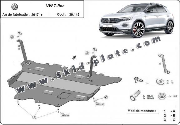 Steel skid plate for Volkswagen T-Roc - manual gearbox