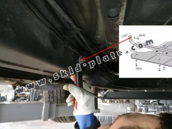 Steel gearbox and differential skid plate for Volkswagen Amarok