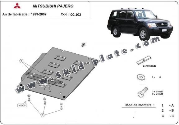 Verteilergetriebe UFS für Mitsubishi Pajero Sport QE 2,4; 3,0, Single  Plates, Skidplates, RIVAL