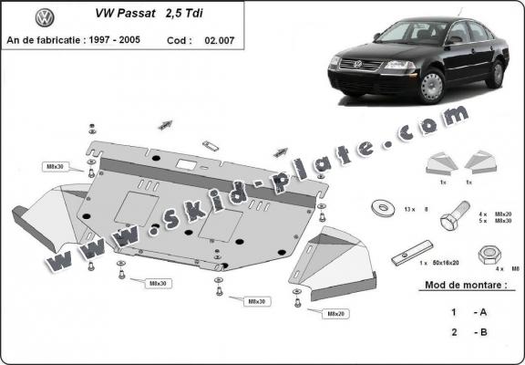 Steel skid plate for VW Passat B5, B5.5