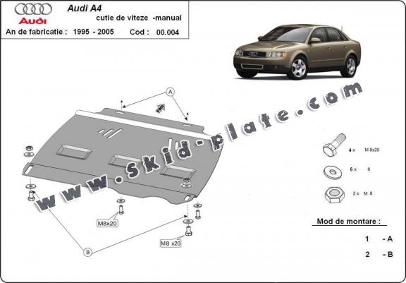 Steel manual gearbox skid plate  Audi A4  B6