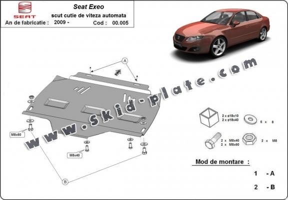 Steel automatic gearbox skid plate forSeat Exeo