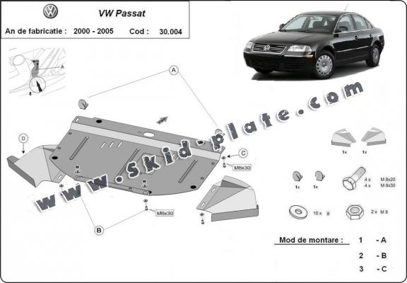 Steel skid plate for VW Passat B5.5