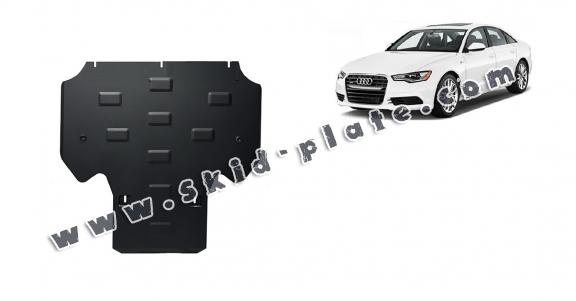 Steel gearbox skid plate for Audi A6