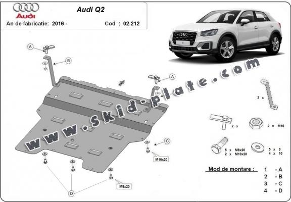 Steel skid plate for Audi Q2