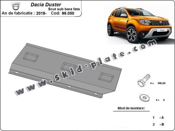 Steel front bumper plate for Dacia Duster