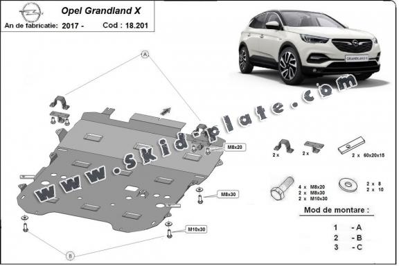 Steel skid plate for Opel Grandland X