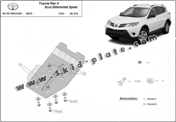 Steel differential skid plate for Toyota RAV 4