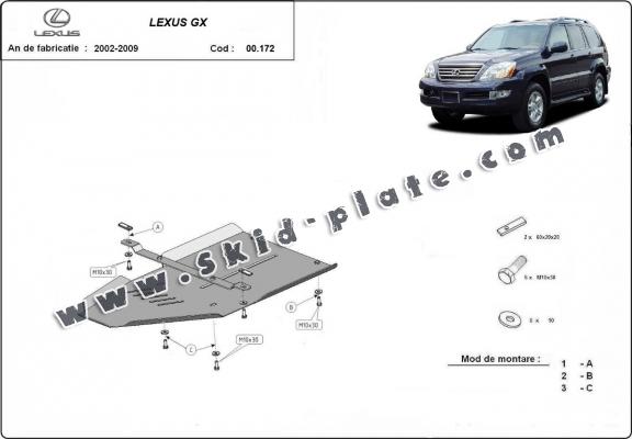 Steel gearbox skid plate for Lexus GX
