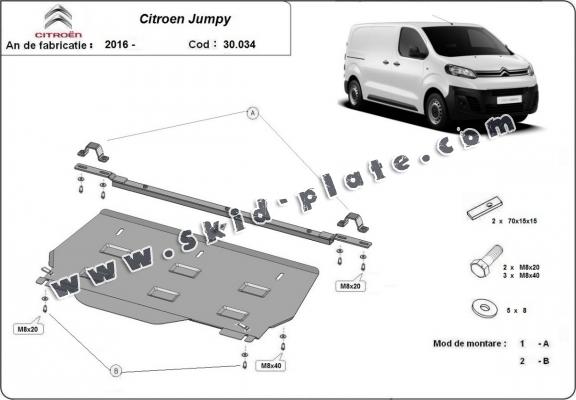 Steel skid plate for Citroen Jumpy MPV