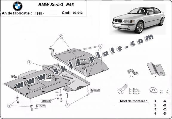 Steel skid plate for BMW Seria 3 E46 - petrol