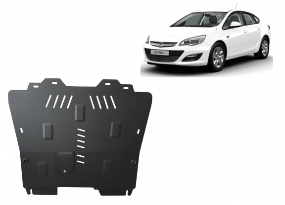 Steel skid plate for Opel Astra J Sedan