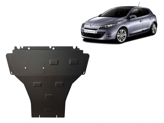 Steel skid plate for the protection of the engine and the gearbox for Renault Megane 3