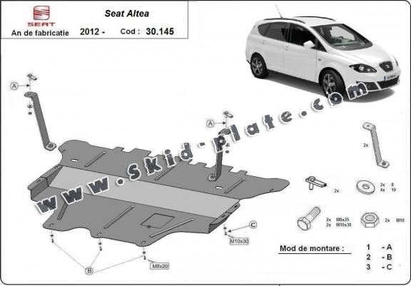 Steel skid plate for Seat Altea - manual gearbox