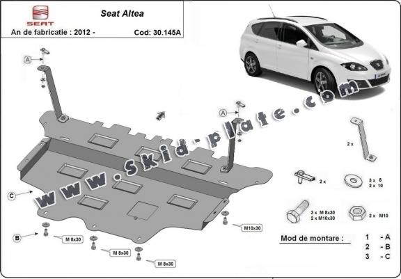Steel skid plate for Seat Altea - automatic gearbox