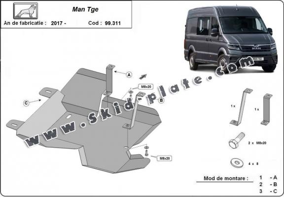 Steel AdBlue tank plate for Man TGE