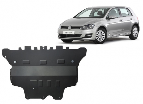 Steel skid plate for the protection of the engine and the gearbox for VW Golf 7 - manual gearbox