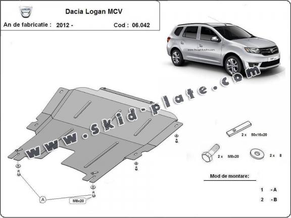 Steel skid plate for Dacia Logan MCV