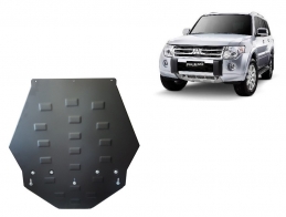 Steel gearbox skid plate for Mitsubishi Pajero 4 (V80, V90)