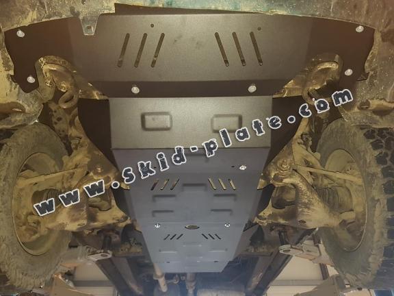 Steel gearbox and particle filter skid plate for Toyota Hilux 